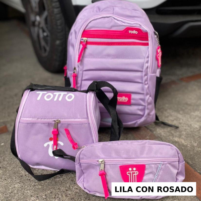 STOCK LIMITADO DE PRODUCTOS! Combo TOTTO 3x1👉Morral, cartuchera y lonchera😱
