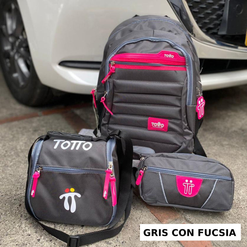 STOCK LIMITADO DE PRODUCTOS! Combo TOTTO 3x1👉Morral, cartuchera y lonchera😱