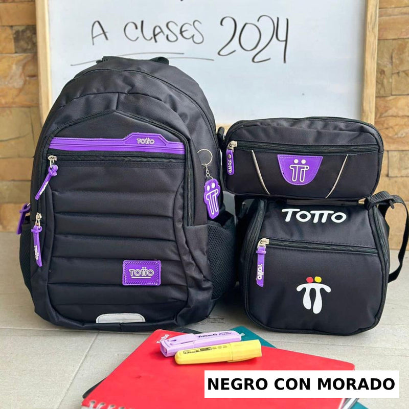 STOCK LIMITADO DE PRODUCTOS! Combo TOTTO 3x1👉Morral, cartuchera y lonchera😱