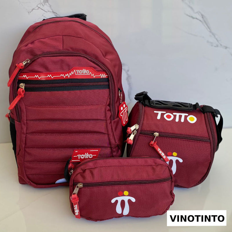STOCK LIMITADO DE PRODUCTOS! Combo TOTTO 3x1👉Morral, cartuchera y lonchera😱