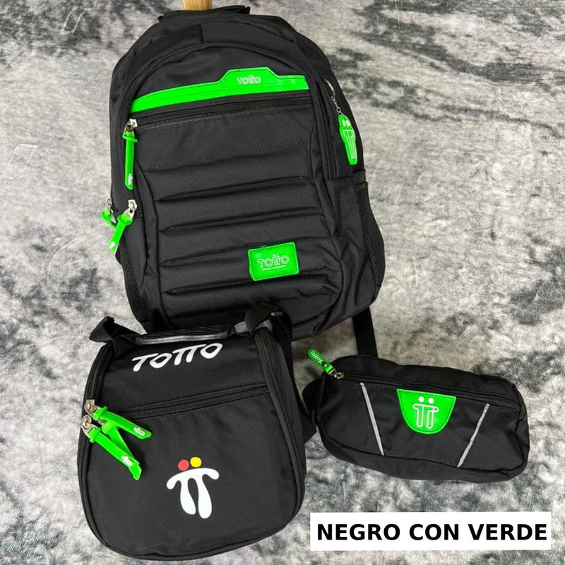 STOCK LIMITADO DE PRODUCTOS! Combo TOTTO 3x1👉Morral, cartuchera y lonchera😱